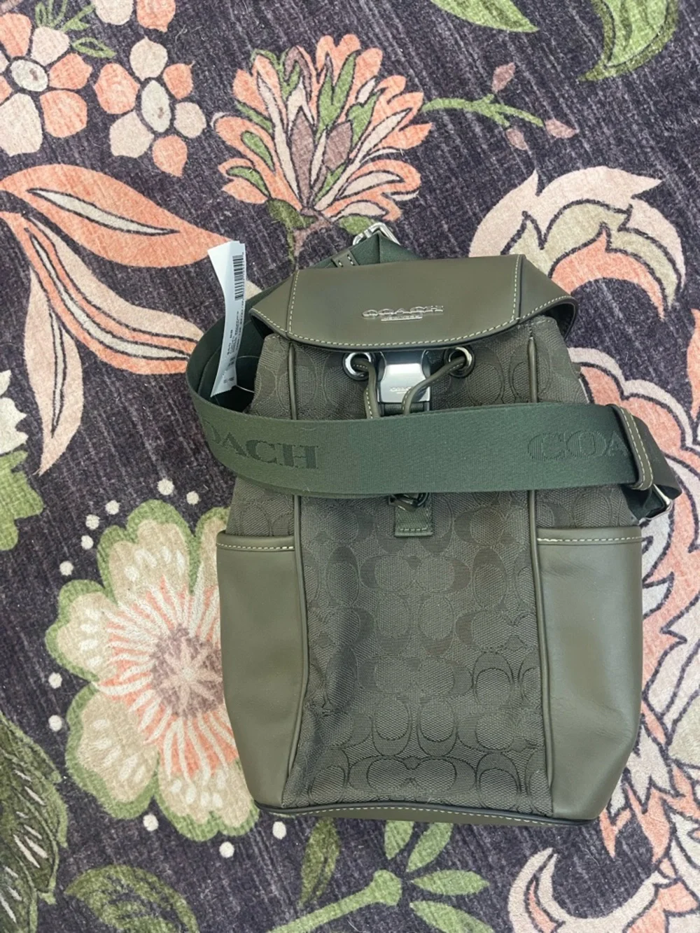 Coach Olive Green Signature Mini Backpack - Picture 4 of 4